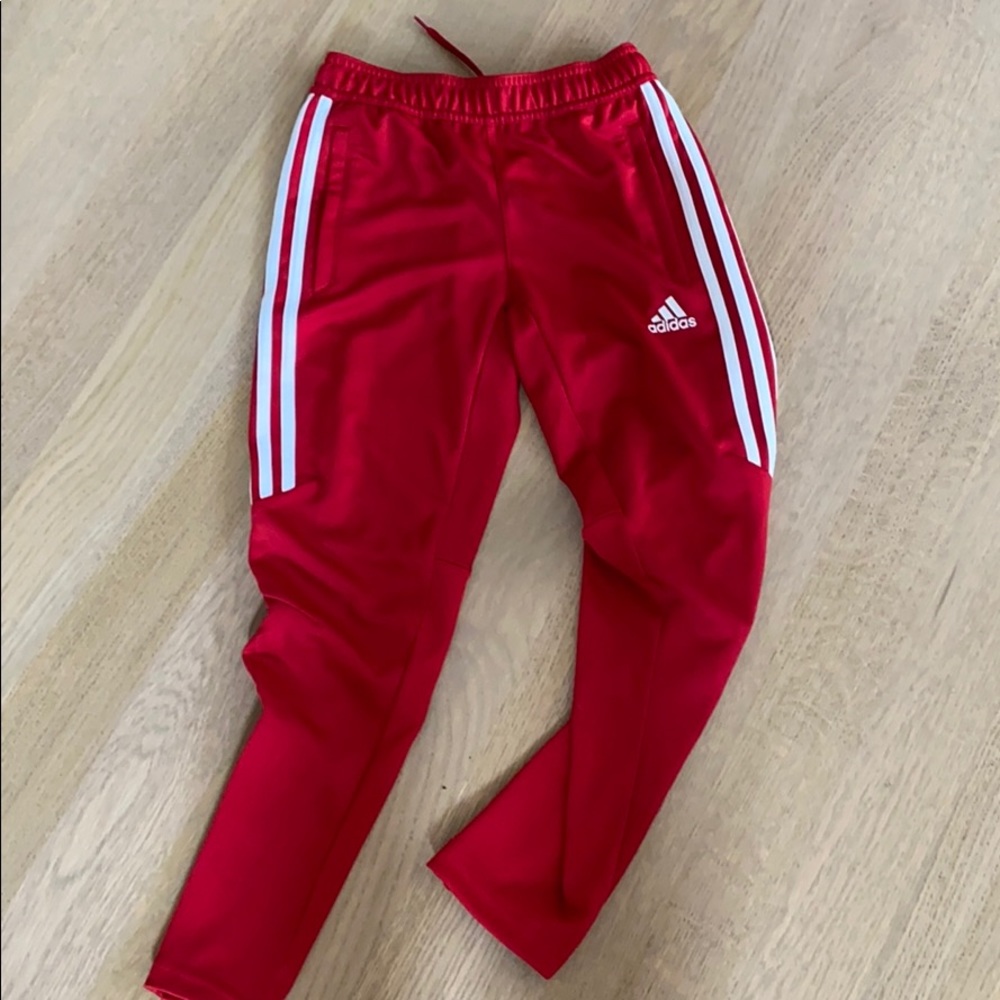 Adidas kids Red soccer track pants - size small
